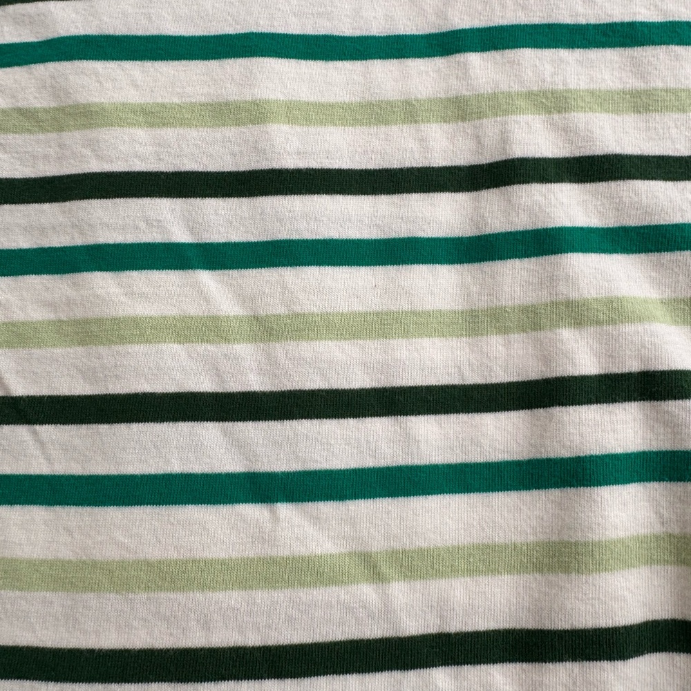 Monoprix Kids' Green and White Striped Short Sleeve Tee - Picture 3 of 5